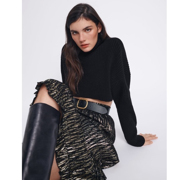 ZARA 🖤Metallic maxi skirt - Picture 4 of 7